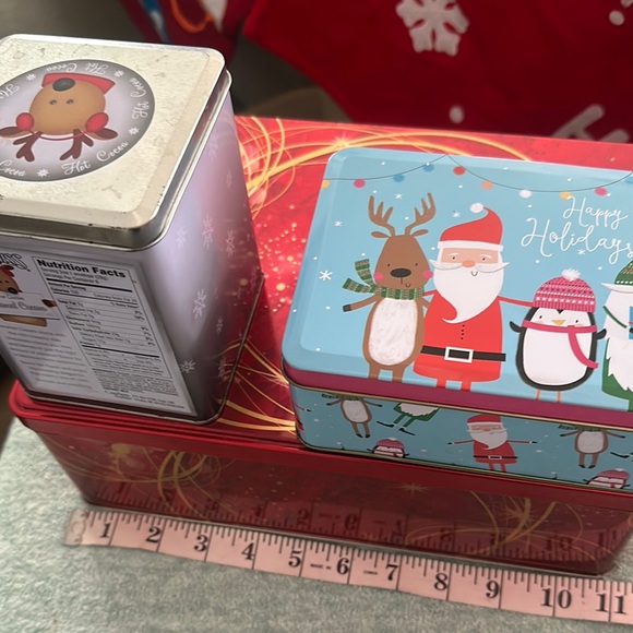 Festive Holiday Tin Set - Red, Silver, Blue - Picture 15 of 16
